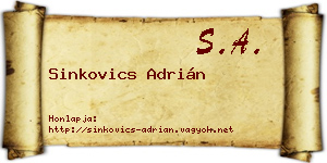 Sinkovics Adrián névjegykártya