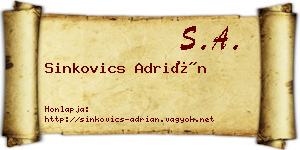Sinkovics Adrián névjegykártya
